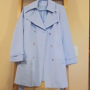 Baby-blue belted pea coat